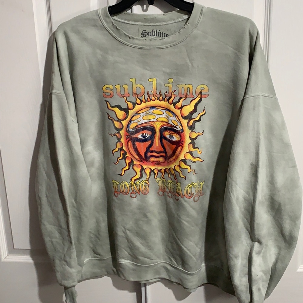 Urban Outfitters Sage Green Sublime Sun Graphic Crewneck